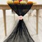 Wrapables 10Ft Bohemian Cheesecloth Gauze Table Runner for Rustic Weddings, Parties, Home Decor, Black